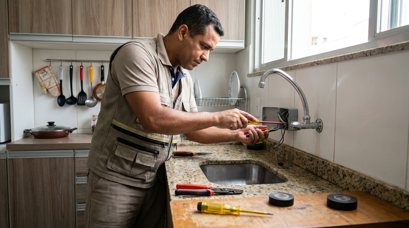 Instalação em Cozinha ou Área Gourmet em Santos‑SP